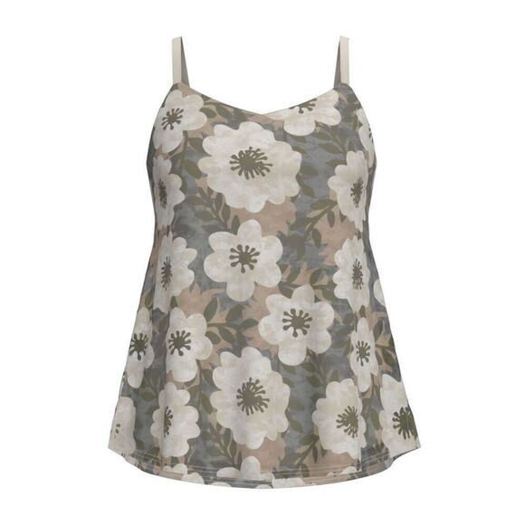 LuLaRoe Maya 3XL Gray/Brown Floral Camisole Mesh Top - Picture 1 of 5